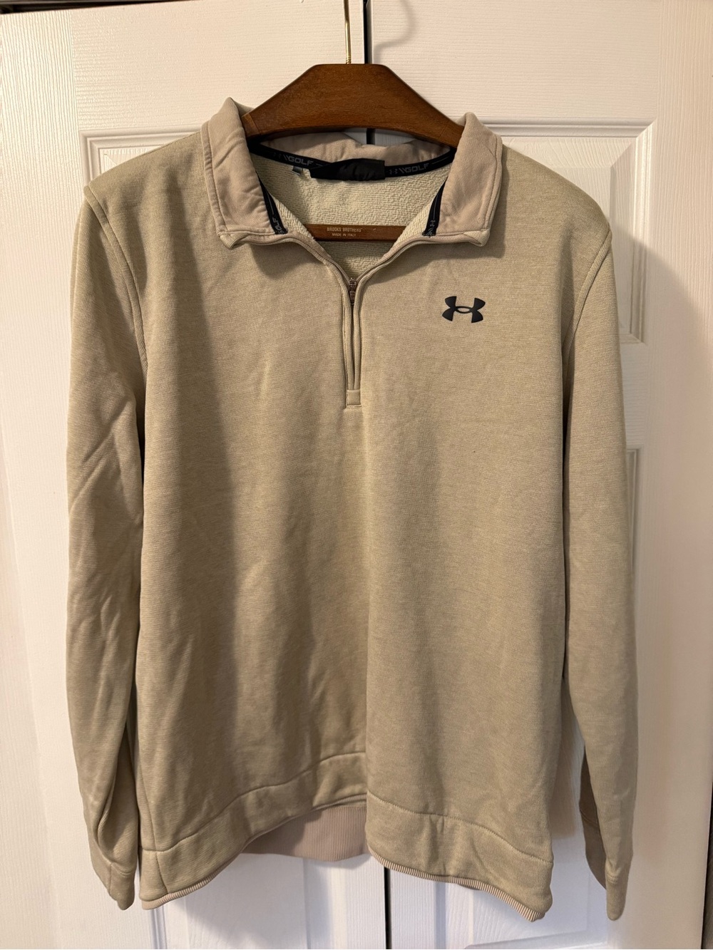Under Armour Men's Quarter-Zip Sweater Jacket in Beige